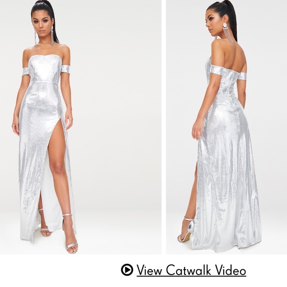 plt silver dress